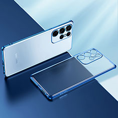 Ultra-thin Transparent TPU Soft Case Cover H03 for Samsung Galaxy S22 Ultra 5G Blue