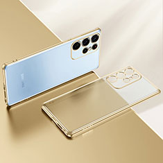 Ultra-thin Transparent TPU Soft Case Cover H03 for Samsung Galaxy S22 Ultra 5G Gold