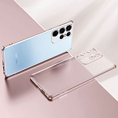 Ultra-thin Transparent TPU Soft Case Cover H03 for Samsung Galaxy S23 Ultra 5G Rose Gold
