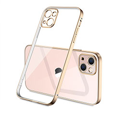 Ultra-thin Transparent TPU Soft Case Cover H04 for Apple iPhone 15 Plus Gold