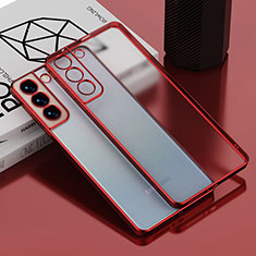 Ultra-thin Transparent TPU Soft Case Cover H04 for Samsung Galaxy S21 FE 5G Red