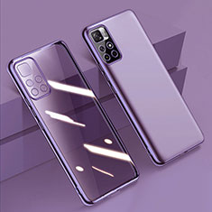 Ultra-thin Transparent TPU Soft Case Cover H04 for Xiaomi Poco M4 Pro 5G Purple