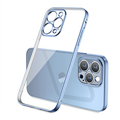 Ultra-thin Transparent TPU Soft Case Cover H05 for Apple iPhone 16 Pro Blue