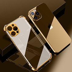 Ultra-thin Transparent TPU Soft Case Cover H06 for Apple iPhone 15 Pro Gold
