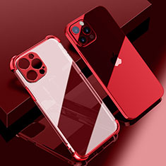 Ultra-thin Transparent TPU Soft Case Cover H06 for Apple iPhone 15 Pro Max Red