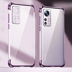 Ultra-thin Transparent TPU Soft Case Cover H06 for Xiaomi Mi 12 Pro 5G Purple