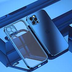 Ultra-thin Transparent TPU Soft Case Cover H11 for Apple iPhone 13 Pro Max Blue