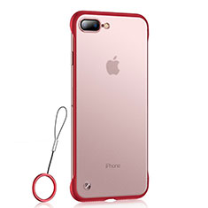 Ultra-thin Transparent TPU Soft Case Cover HT02 for Apple iPhone 7 Plus Red