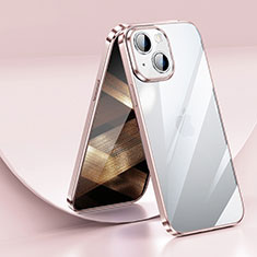 Ultra-thin Transparent TPU Soft Case Cover LD2 for Apple iPhone 15 Rose Gold