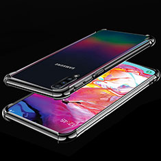 Ultra-thin Transparent TPU Soft Case Cover S01 for Samsung Galaxy A70S Black
