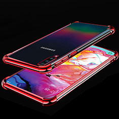 Ultra-thin Transparent TPU Soft Case Cover S01 for Samsung Galaxy A70S Red