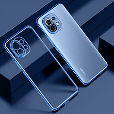 Ultra-thin Transparent TPU Soft Case Cover S02 for Xiaomi Mi 11 Lite 5G Blue