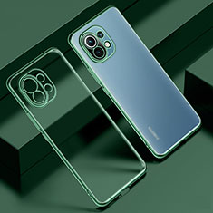 Ultra-thin Transparent TPU Soft Case Cover S02 for Xiaomi Mi 11 Lite 5G Green