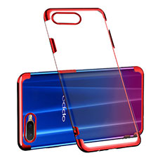 Ultra-thin Transparent TPU Soft Case Cover S03 for Oppo R15X Red