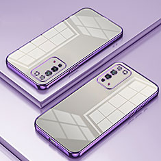 Ultra-thin Transparent TPU Soft Case Cover SY1 for Huawei Honor X10 5G Purple