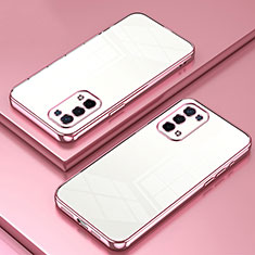 Ultra-thin Transparent TPU Soft Case Cover SY1 for Oppo A54 5G Rose Gold