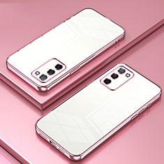 Ultra-thin Transparent TPU Soft Case Cover SY1 for Oppo A55 5G Rose Gold