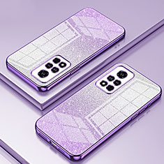 Ultra-thin Transparent TPU Soft Case Cover SY2 for Huawei Honor V40 5G Purple