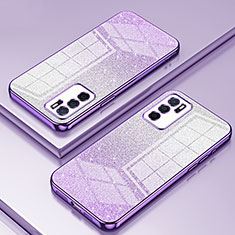 Ultra-thin Transparent TPU Soft Case Cover SY2 for Oppo A16s Purple