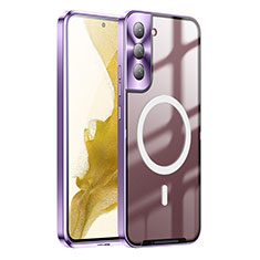 Ultra-thin Transparent TPU Soft Case Cover with Mag-Safe Magnetic M02 for Samsung Galaxy S21 FE 5G Purple