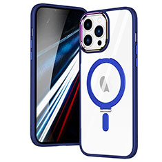 Ultra-thin Transparent TPU Soft Case Cover with Mag-Safe Magnetic SD1 for Apple iPhone 13 Pro Blue