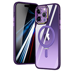 Ultra-thin Transparent TPU Soft Case Cover with Mag-Safe Magnetic SD1 for Apple iPhone 15 Pro Max Purple