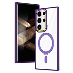 Ultra-thin Transparent TPU Soft Case Cover with Mag-Safe Magnetic SD1 for Samsung Galaxy S24 Ultra 5G Purple