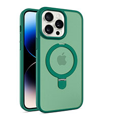 Ultra-thin Transparent TPU Soft Case Cover with Mag-Safe Magnetic T02 for Apple iPhone 15 Pro Green