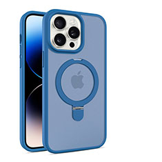 Ultra-thin Transparent TPU Soft Case Cover with Mag-Safe Magnetic T02 for Apple iPhone 16 Pro Max Blue