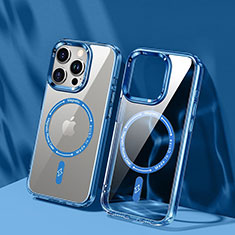 Ultra-thin Transparent TPU Soft Case Cover with Mag-Safe Magnetic TB1 for Apple iPhone 14 Pro Blue