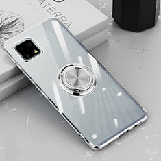 Ultra-thin Transparent TPU Soft Case Cover with Magnetic Finger Ring Stand AN1 for Sharp Aquos Sense6 Silver