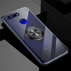 Ultra-thin Transparent TPU Soft Case Cover with Magnetic Finger Ring Stand C01 for Huawei Honor View 20 Black