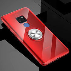 Ultra-thin Transparent TPU Soft Case Cover with Magnetic Finger Ring Stand C04 for Huawei Mate 20 X 5G Red