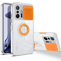 Ultra-thin Transparent TPU Soft Case Cover with Stand for Xiaomi Mi 11T Pro 5G Orange