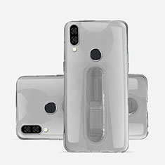 Ultra-thin Transparent TPU Soft Case Cover with Stand S01 for Huawei Nova 3e Gray