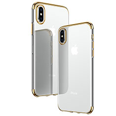 Ultra-thin Transparent TPU Soft Case T24 for Apple iPhone Xs Gold