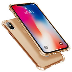 Ultra-thin Transparent TPU Soft Case U01 for Apple iPhone Xs Gold