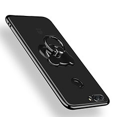 Ultra-thin Transparent TPU Soft Case with Finger Ring Stand for Huawei Y9 (2018) Clear