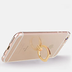 Ultra-thin Transparent TPU Soft Case with Finger Ring Stand S01 for Apple iPhone 6 Gold