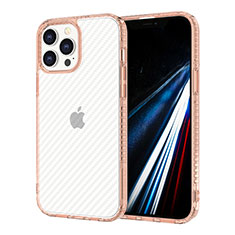 Ultra-thin Transparent TPU Soft Case YJ1 for Apple iPhone 13 Pro Pink