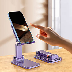 Universal Cell Phone Stand Smartphone Holder for Desk N03 for Samsung Galaxy A8+ A8 2018 Duos A730f Purple