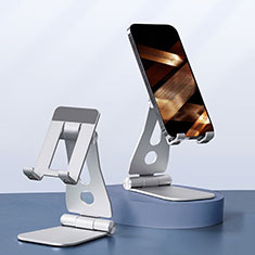 Universal Cell Phone Stand Smartphone Holder for Desk N19 for Wiko Highway Silver