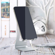 Universal Cell Phone Stand Smartphone Holder for Desk N20 for Motorola Moto G53j 5G Silver