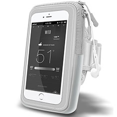Universal Gym Sport Running Jog Arm Band Strap Case A02 for Handy Zubehoer Mikrofon Fuer Smartphone Gray