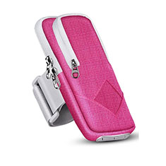 Universal Gym Sport Running Jog Arm Band Strap Case A05 for HTC Desire 21 Pro 5G Hot Pink