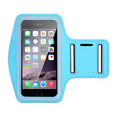 Universal Gym Sport Running Jog Arm Band Strap Case B02 for Wiko Jerry 3 Sky Blue