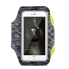 Universal Gym Sport Running Jog Arm Band Strap Case B03 for Handy Zubehoer Mikrofon Fuer Smartphone Gray