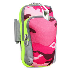 Universal Gym Sport Running Jog Arm Band Strap Case B23 for Vivo Y32t Hot Pink