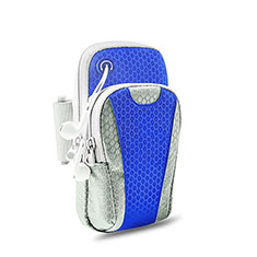 Universal Gym Sport Running Jog Arm Band Strap Case B32 for Huawei Y6 Ii Blue