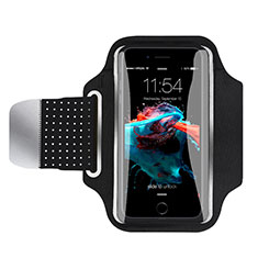 Universal Gym Sport Running Jog Arm Band Strap Case B35 for Handy Zubehoer Mikrofon Fuer Smartphone Black